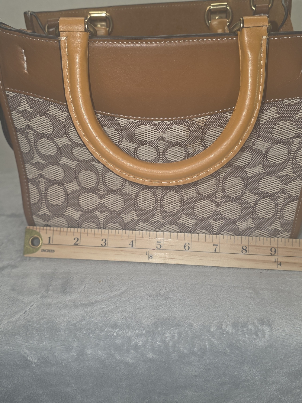 Coach Rogue 25 Signature Jacquard Satchel in Brown & Tan W/dust Bag - Picture 3 of 15
